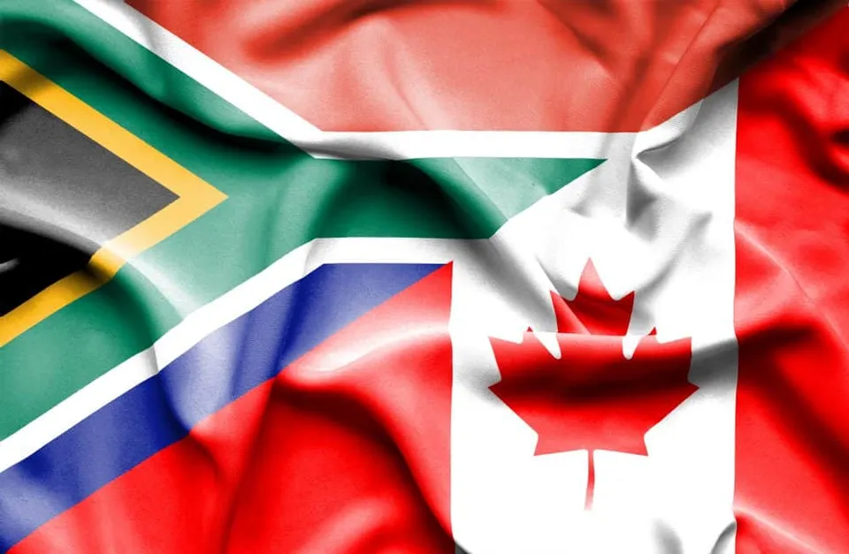 Canadian flag and travel documents